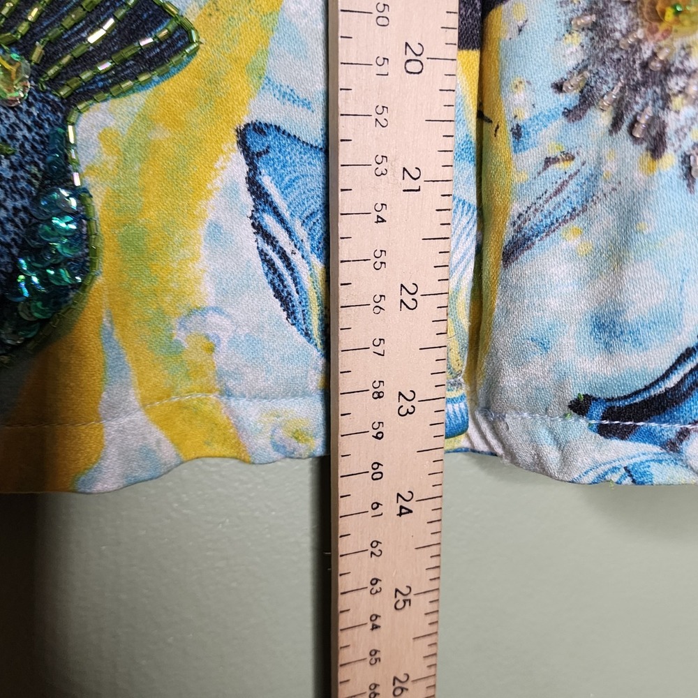 Multiples Button Up Jacket Multicolor Fish Beach … - image 5